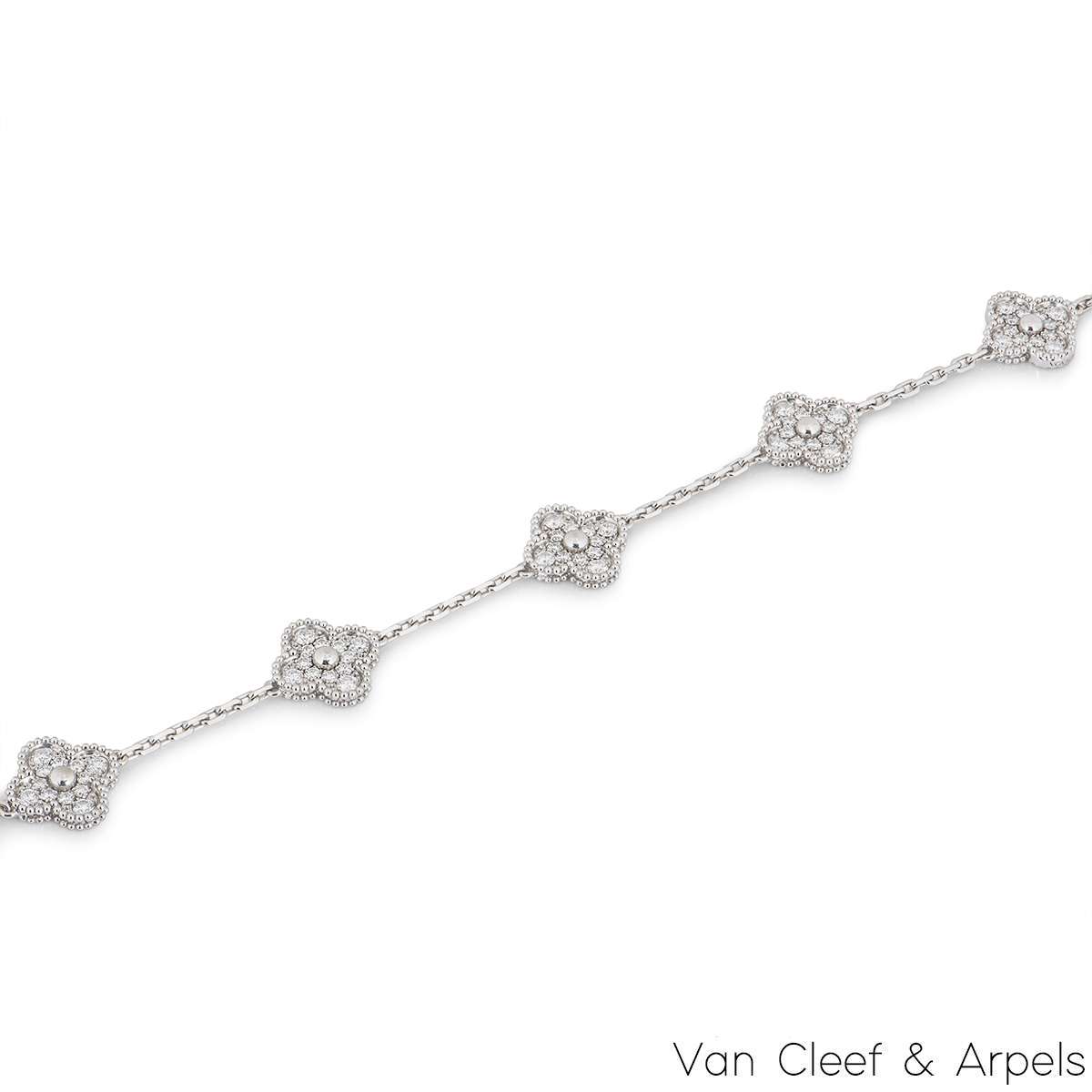 Van Cleef & Arpels White Gold Diamond Vintage Alhambra Bracelet VCARA41500